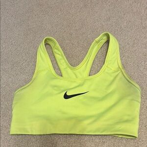 Nike Yellow Sports Bra Racerback Moisture-Wicking